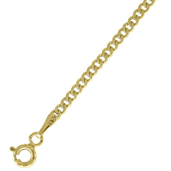10kt Two-tone Gold Mens Solid Mariner Pave Anklet 1.4mm 10 inches