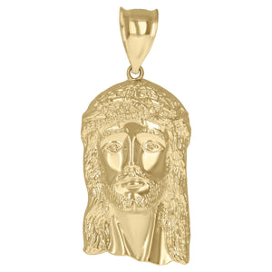 10KT Two-Tone Gold Mens Jesus Religious Charm Pendant