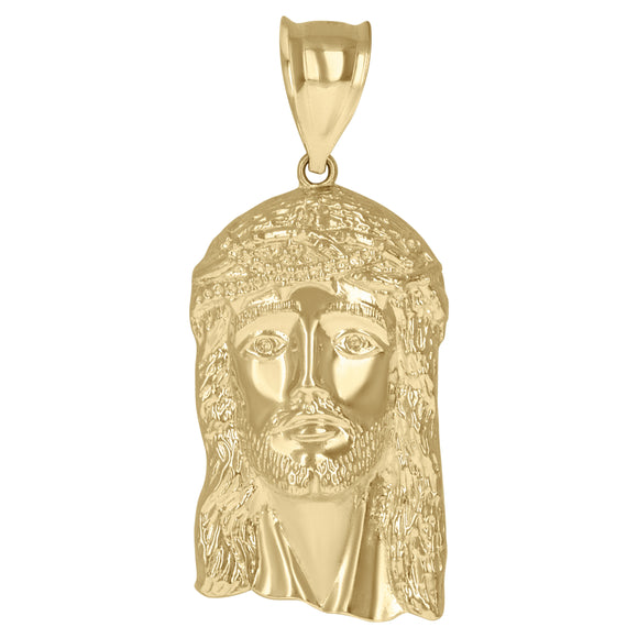 10KT Two-Tone Gold Mens Jesus Religious Charm Pendant