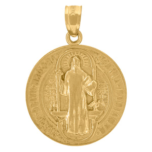 10kt Yellow Gold Unisex Religious Saint Benedict Charm Pendant