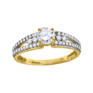 10kt Two-tone Gold Womens Cubic Zirconia Engagement Ring
