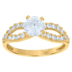 10kt Two-tone Gold Womens Cubic Zirconia Love Infinity Engagement Ring 