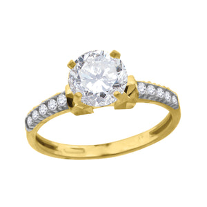 10kt Two-tone Gold Womens Cubic Zirconia Engagement Ring 