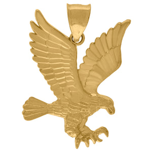 10KT Yellow Gold Mens Eagle Bird Charm Pendant