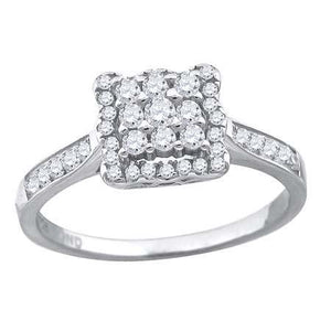 925 Sterling Silver Womens Cubic Zirconia Square Engagement Ring Size 8