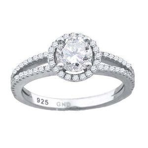 925 Sterling Silver Womens Cubic Zirconia Fashion Halo Engagement Ring Size 6
