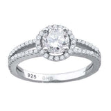 925 Sterling Silver Womens Cubic Zirconia Fashion Halo Engagement Ring Size 6