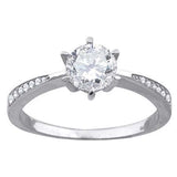 925 Sterling Silver Womens Cubic Zirconia Engagement Ring Size 9