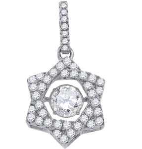 925 Sterling Silver Womens Cubic Zirconia Star Charm Pendant