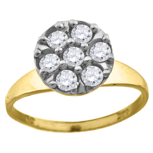 10kt Two-tone Gold Womens Round Cubic Zirconia Engagement Ring