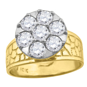 10kt Two-tone Gold Womens Round Cubic Zirconia Engagement Ring