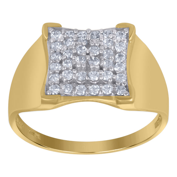 10kt Two-tone Gold Mens Cubic Zirconia Engagement Ring
