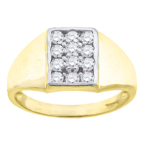 10kt Two-tone Gold Mens Cubic Zirconia Engagement Ring