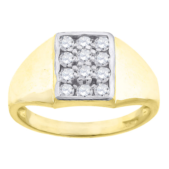 10kt Two-tone Gold Mens Cubic Zirconia Engagement Ring