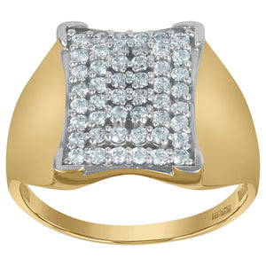 10kt Two-tone Gold Mens Cubic Zirconia Engagement Ring