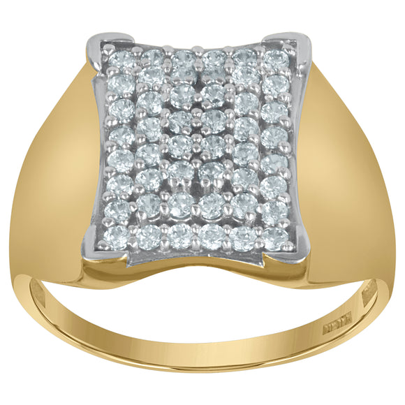 10kt Two-tone Gold Mens Cubic Zirconia Engagement Ring