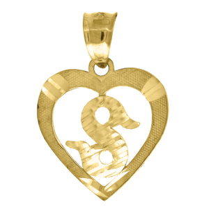 10kt Yellow Gold Womens Diamond-cut Heart Initial S Charm Pendant