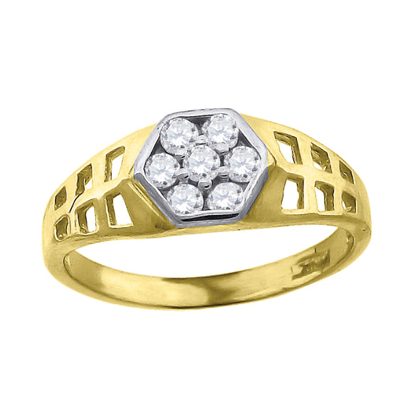 10kt Two-tone Gold Womens Cubic Zirconia Engagement Ring