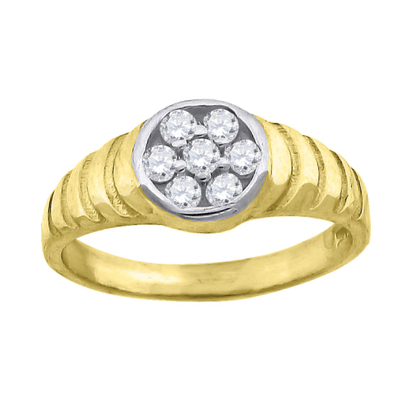 10kt Two-tone Gold Cubic Zirconia Baby Ring