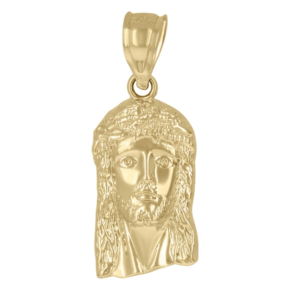 10KT Two-Tone Gold Mens Jesus Religious Charm Pendant