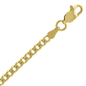 10kt Yellow Gold Unisex Solid Cuban Anklet 2.5mm 10 Inches