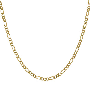 10kt Yellow Gold Unisex Solid Figaro Chain 2.5mm 26 inches