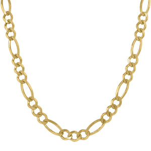 10kt Yellow Gold Unisex Solid Figaro Chain 6.5mm 30 inches