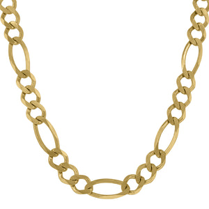 10kt Yellow Gold Unisex Solid Figaro Chain 8.0mm 30 inches