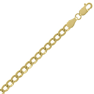 10kt Yellow Gold Unisex Hollow Cuban Chain 3.9mm 26 Inches