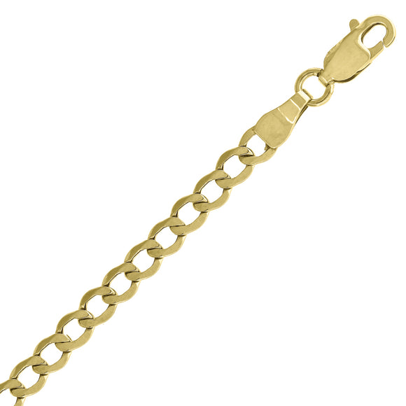 10kt Yellow Gold Mens Hollow Cuban Anklet 4.6mm 9 Inches