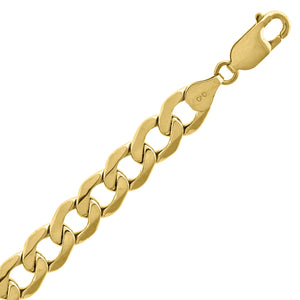 10kt Yellow Gold Unisex Hollow Cuban Chain 7.7mm 30 Inches