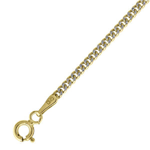10kt Two-tone Gold Unisex Hollow Pave Cuban Chain 2.2mm 26 Inches