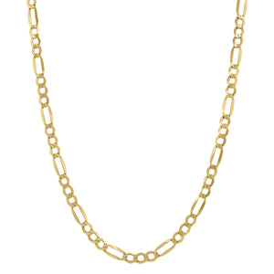 10kt Yellow Gold Unisex Hollow Figaro Chain 4.0mm 30 inches