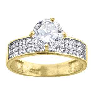 10kt Two-tone Gold Womens Cubic Zirconia Engagement Ring