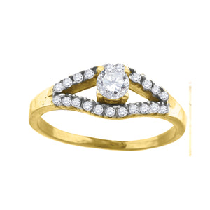 10kt Two-tone Gold Womens Cubic Zirconia Engagement Ring