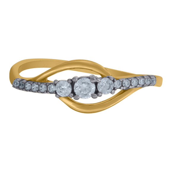 10kt Two-tone Gold Womens Round Cubic Zirconia Infinity Engagement Ring