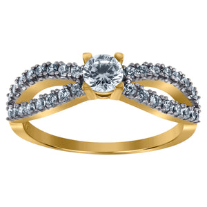 10kt Two-tone Gold Womens Cubic Zirconia Love Infinity Engagement Ring