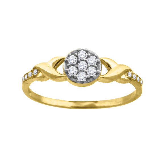 10kt Two-tone Gold Womens Cubic Zirconia Engagement Ring