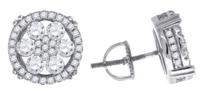 925 Sterling Silver Womens Cubic Zirconia Round Stud Earrings