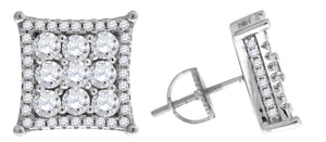 925 Sterling Silver Womens Cubic Zirconia Kite Stud Earrings