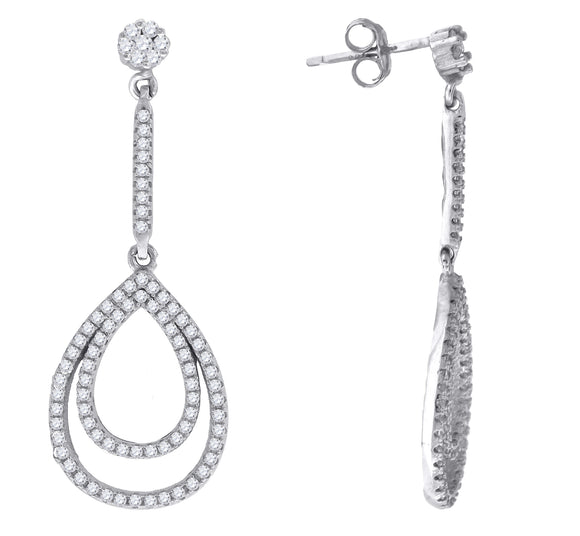 925 Sterling Silver Womens Cubic Zirconia Dangle Earrings