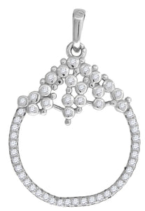 925 Sterling Silver Womens Cubic-Zirconia Fashion Charm Pendant