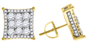 925 Sterling Silver Yellow-tone Womens Cubic Zirconia Kite Stud Earrings