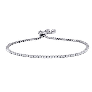 925 Sterling Silver Women Cubic Zirconia Fancy Tennis Round Bracelet