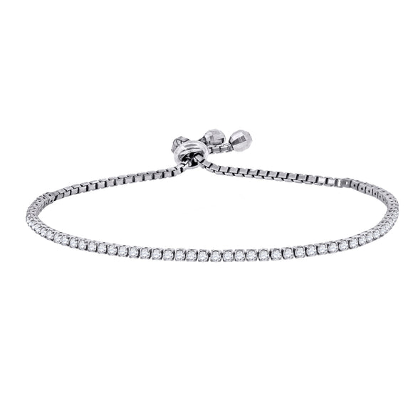 925 Sterling Silver Women Cubic Zirconia Fancy Tennis Round Bracelet
