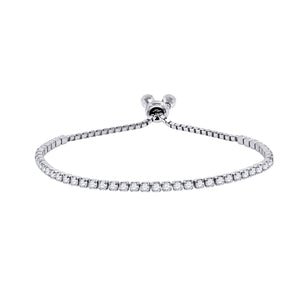 925 Sterling Silver Women Cubic Zirconia Fancy Tennis Round Bracelet