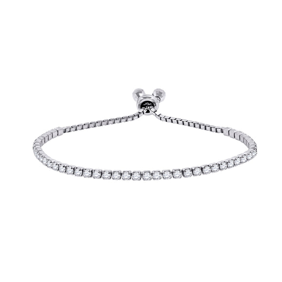 925 Sterling Silver Women Cubic Zirconia Fancy Tennis Round Bracelet