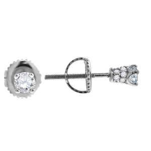 925 Sterling Silver Womens Cubic Zirconia Round Stud Earrings