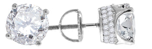 925 Sterling Silver Womens Cubic Zirconia Round Stud Earrings