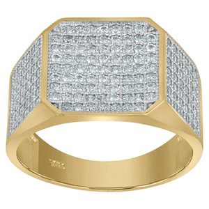 10kt Two-tone Gold Mens Cubic Zirconia Square Engagement Ring